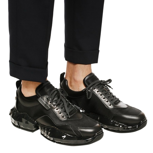 New Jimmy Choo Black Diamond Trainer Sneakers 39 Leather and Mesh unisex women 9 - Picture 13 of 13